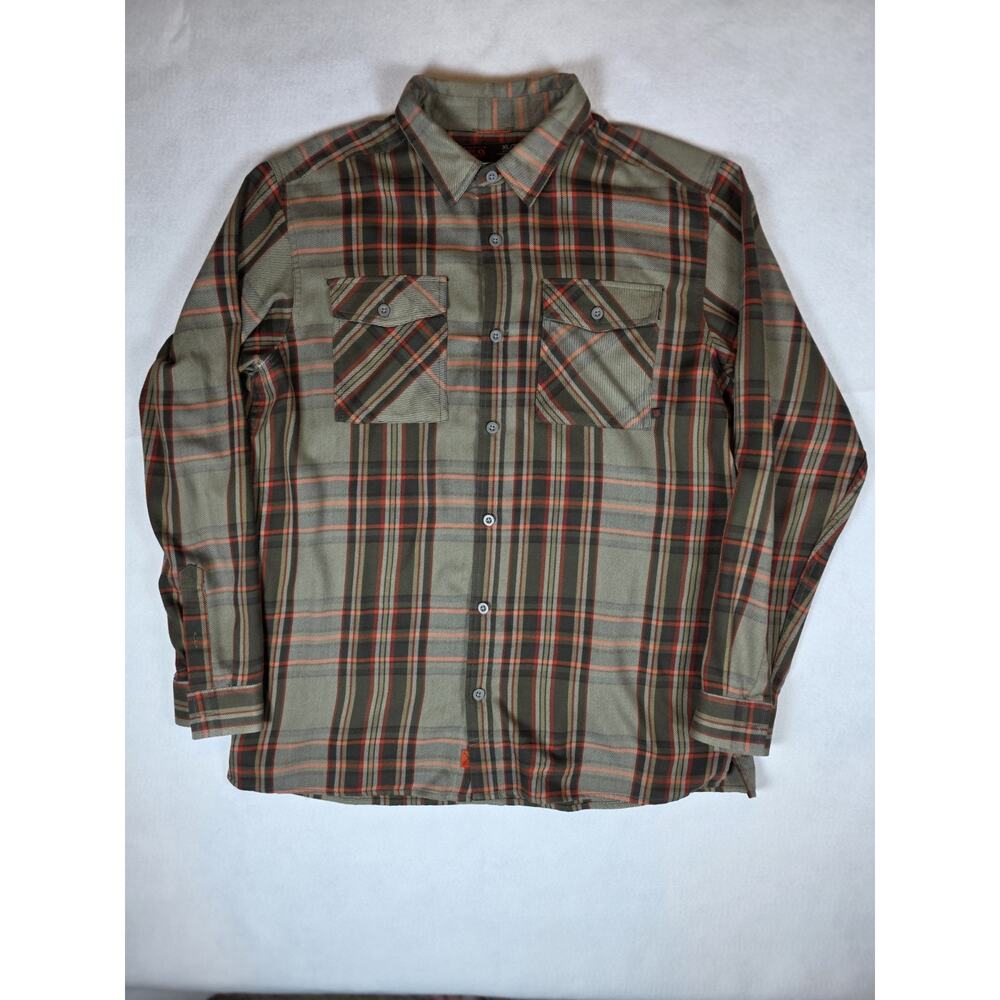 Mountain Hardwear Dust Creek Flannel Shirt Mens XL Brown Plaid Button Up Shirt